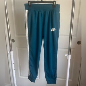 Nike Teal Kids Joggers with White Side Stripe